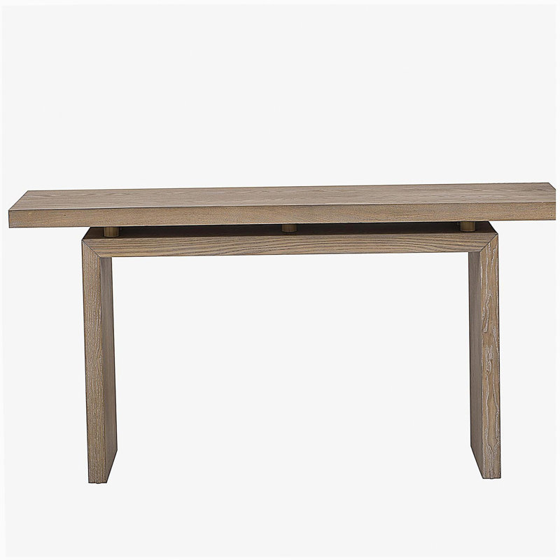 Uniquely Designed Ash Veneer Console Table, Natural