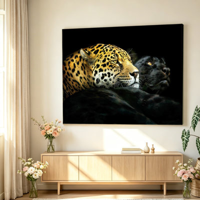 Jaguar and Black Panther Close Up Poster
