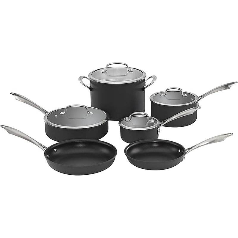 Cuisinart 10-Piece Non-Stick Pots and Pans Set, Black (DSA-10PIC)