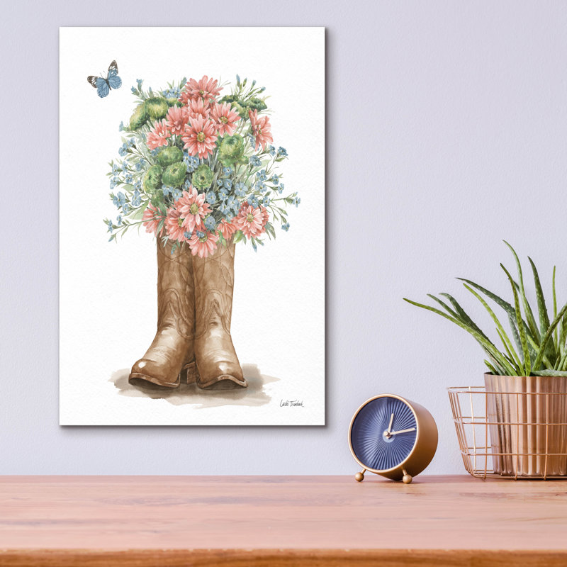 Art mural en verre «Wildflower Western 2 Dark» par Leslie Trimbach, H 16 po x l 12 po x P 0,13 po