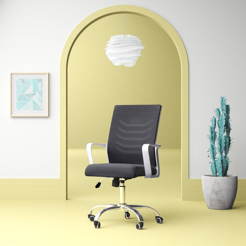 Fauteuil de conférence en filet Accrington, Gris, Blanc