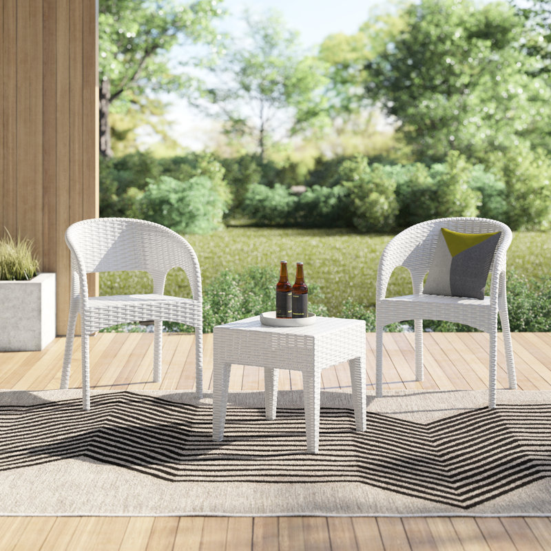 2 - Person Patio Conversation Set, White