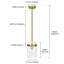  Luminaire suspendu en verre martelé pour îlot de cuisine à 1 lumière de 5,1 po Levona-2093637693-2112364378