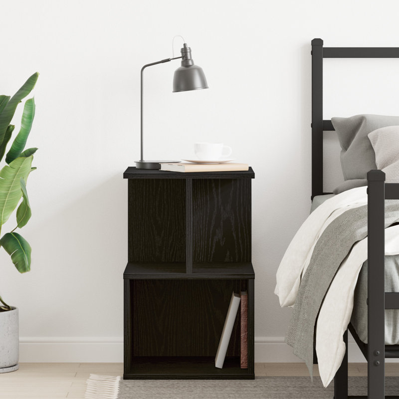 Donahue Bedside Cabinet Engineered Wood, Black Oak, 2
