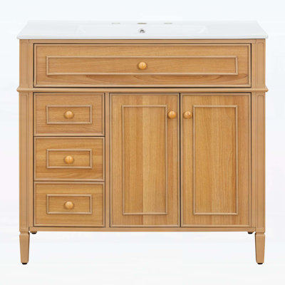 Meuble-lavabo 36 po avec lavabo et armoire en bois