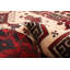 Tapis unique en laine noué à la main de style crème, rouge et noir des années 2000 3 pi 2 po x 6 pi 2 po Collinsville