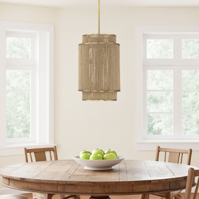 Han 6-Light Chandelier in Warm Brass and Rope
