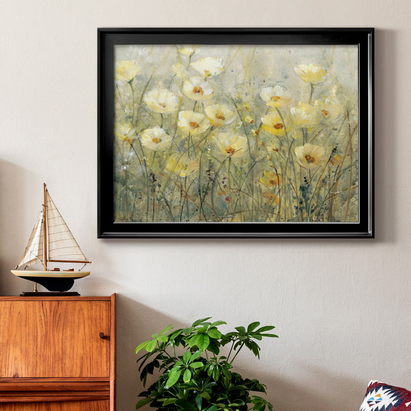 «Summer In Bloom I», peinture sur toile encadrée, Cadre noir, H 26,5 po x l 36,5 po x P 1 po