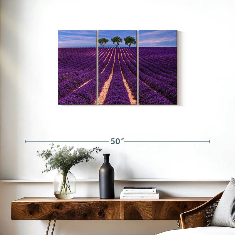 Alvord Provence Summer Lavender Rows, 20" H x 33" W