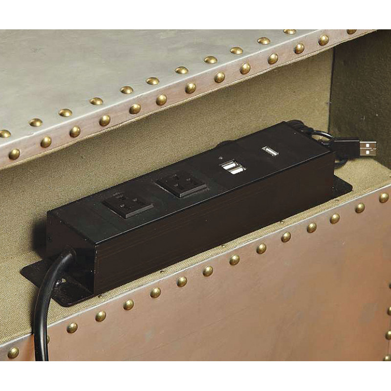 Nightstand w/USB, Aluminum