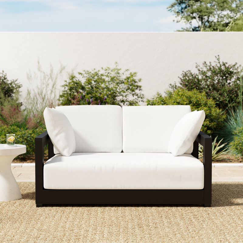 Melrose 52.75" Wide Outdoor Loveseat with Cushions
