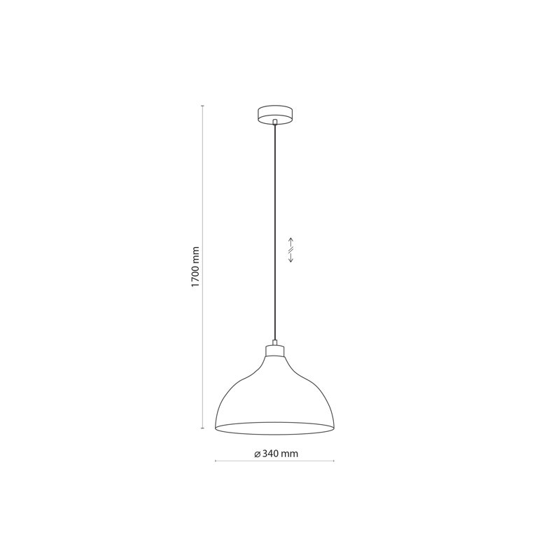 Ahumada 1 - Light Dome Pendant, Black/White