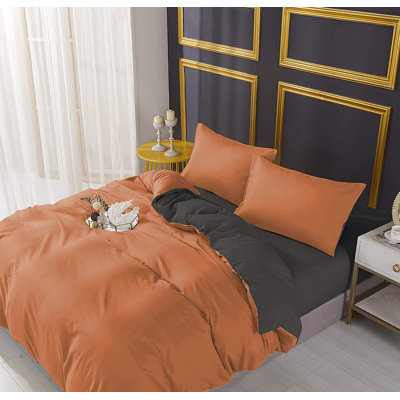 Microfiber Solid Colour Duvet Cover Set with Pillowcases Included