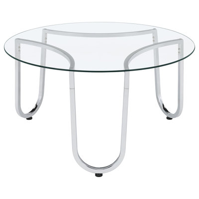 Dutton Chrome Round Glass Top Coffee Table