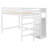 Full Size Loft Bed with Storage Wardrobe, Clothes Rack, and Staircase Shelves, Solid Pine Wood Frame-63543088