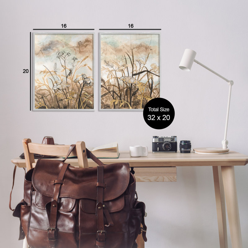"Cadre abstrait de la nature abstraite" par Vanna Lam, 2 pièces sur toile, H 20 po x l 16 po