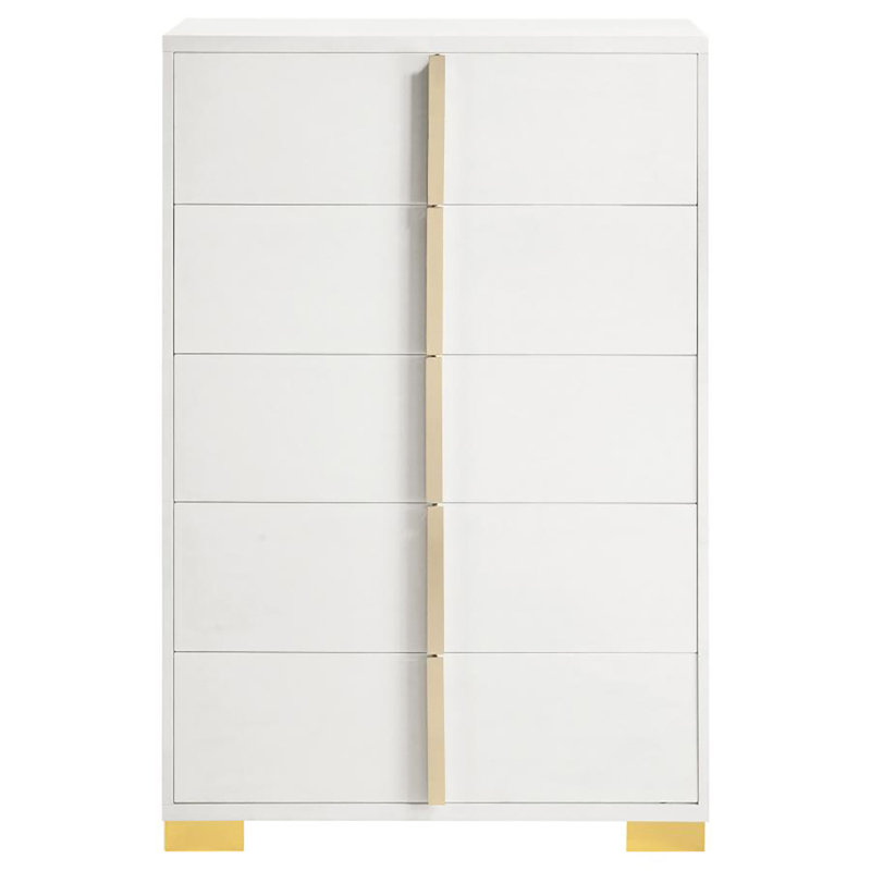 Stuckey 5-drawer Chest, White