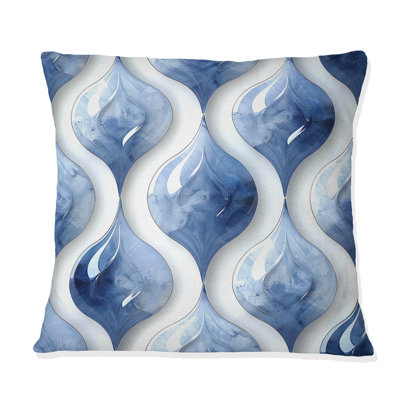 Coussin moderne bleu Ogee Patten II - bleu