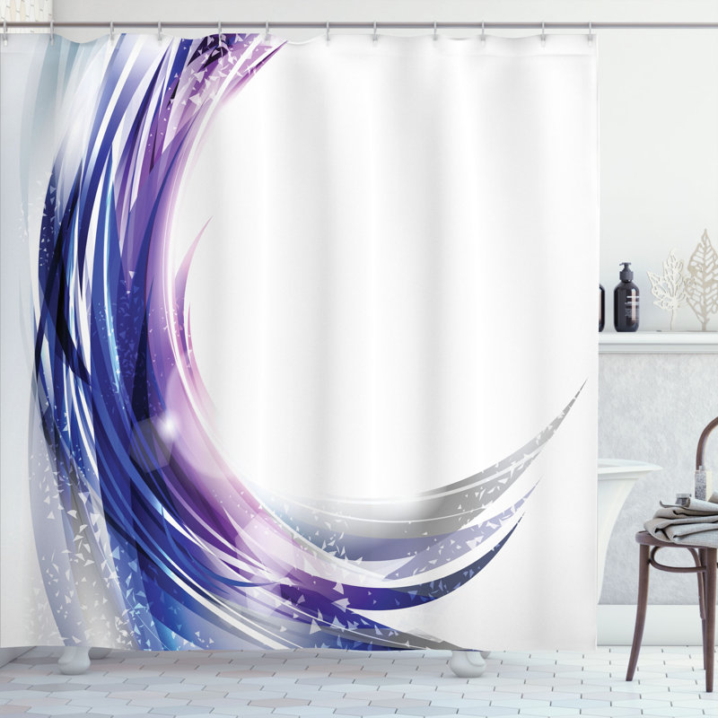 Rideau de douche à imprimé simple wave like dégradé Hyannis, H 69 po x l 105 po