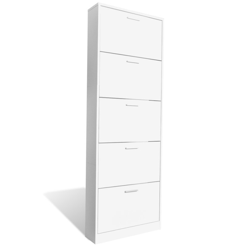 15 Pair Shoe Flip Down Shoe Storage, White