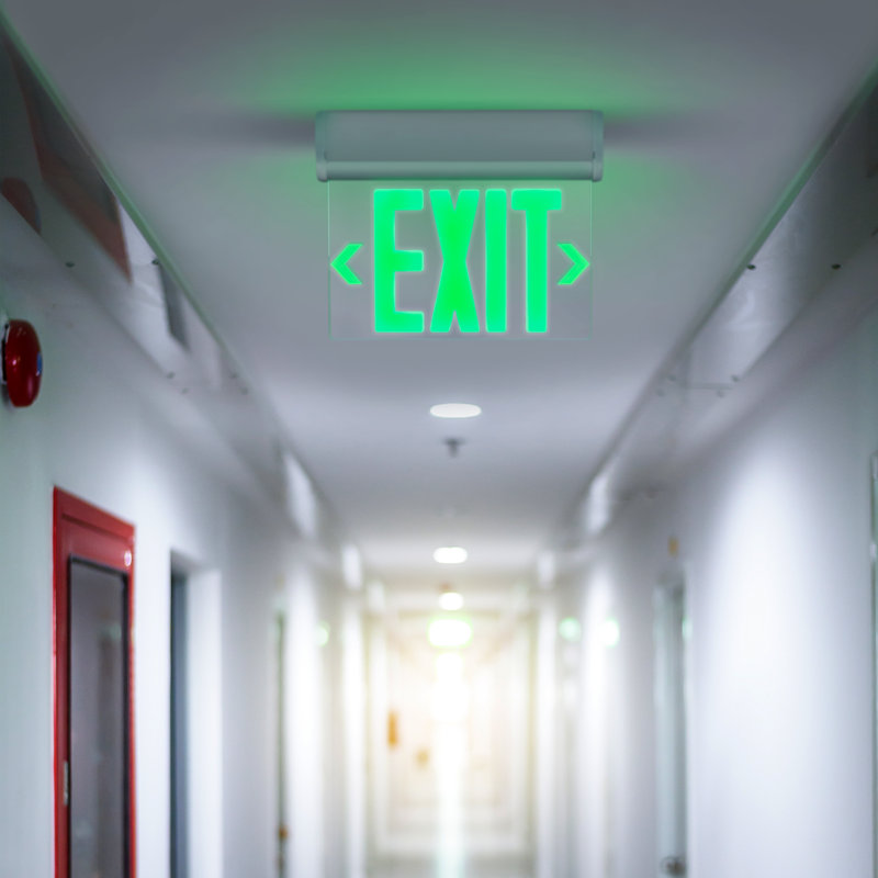 NICOR Lighting Thermoplastic Edge Lit LED Exit Sign, Green