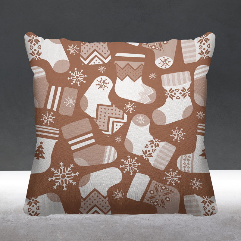 Coussin décoratif intérieur / extérieur Christmas Stockings, L 15 po x H 15 po, Chair
