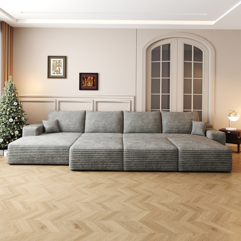 Luxueux canapé-lit modulaire pour le salon sans assemblage requis, Gris