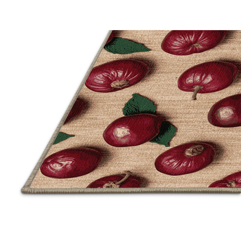 Washable Umeboshi Fruits Area Rug, Rectangle 5' x 7'