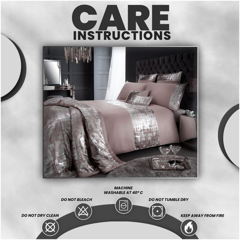Polyester Solid Colour Duvet Cover with Pillowcases Included, Kingsize Duvet Cover + 2 Standard Pillowcase, Champagne