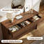  Commode 7 tiroirs en noyer pour chambre à coucher, commode moderne de 55 po de largeur avec 7 grands espaces de rangement à bords arrondis, grande commode pour la chambre à coucher, noyer-466371588
