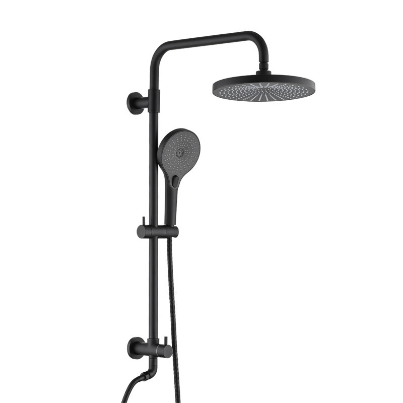Pomme de douche avec système de douche à main avec système de douche à pluie de 8 po avec douchette à 3 réglages et barre coulissante