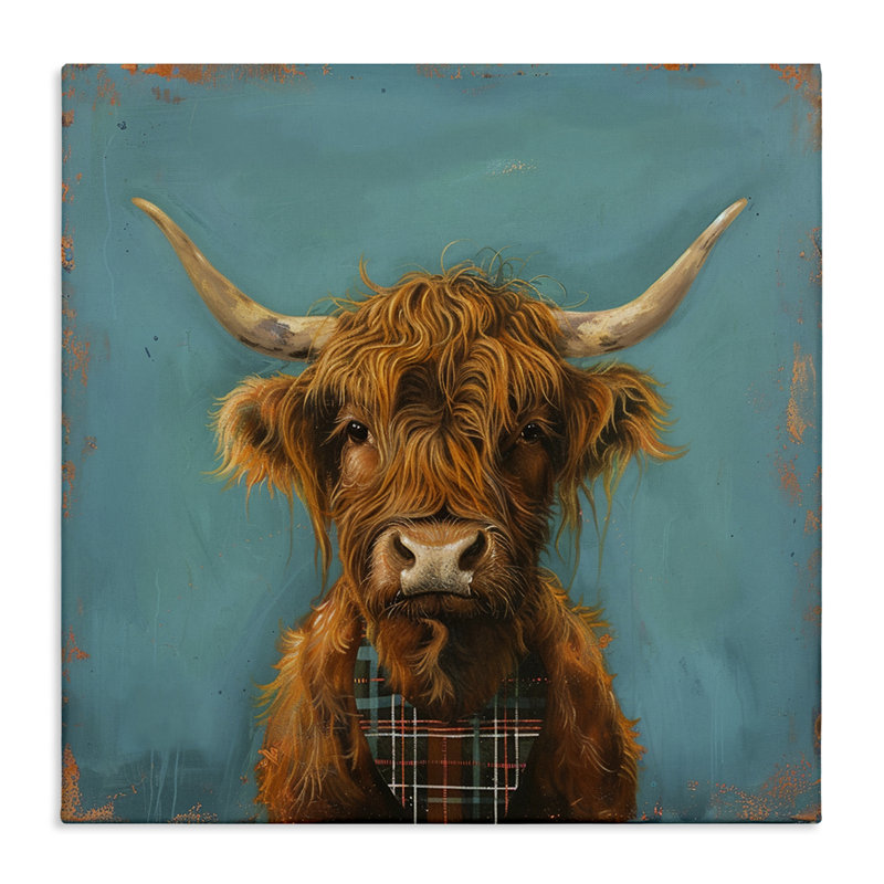  Art mural Highland Cow par LSR Design Studio, H 36 po x l 36 po