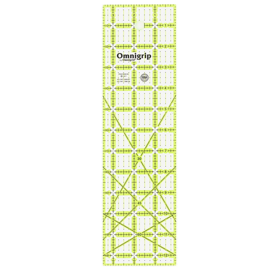 Omnigrip 3-1/2" x 12-1/2" Non-Slip Rectangle Quilting Ruler Omnigrid