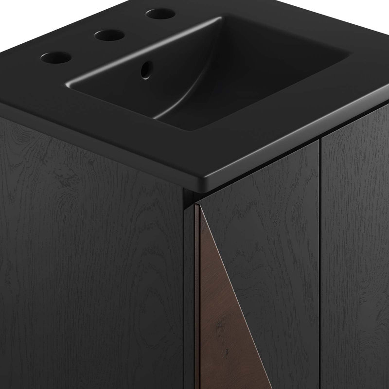 Ensemble de meuble-lavabo simple 18 po Modway Alchemist, Noir