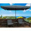 Parasol imperméable d'extérieur 10 x 6,5 pi avec manivelle et bouton-poussoir inclinable pour le jardin, la piscine et le marché