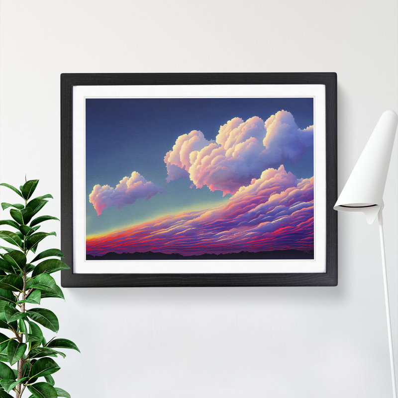 XH1022-6810X Pastel Cloudy Sky Vol.2 - Picture Frame Print, Black Framed, 46cm H x 64cm W x 2cm D