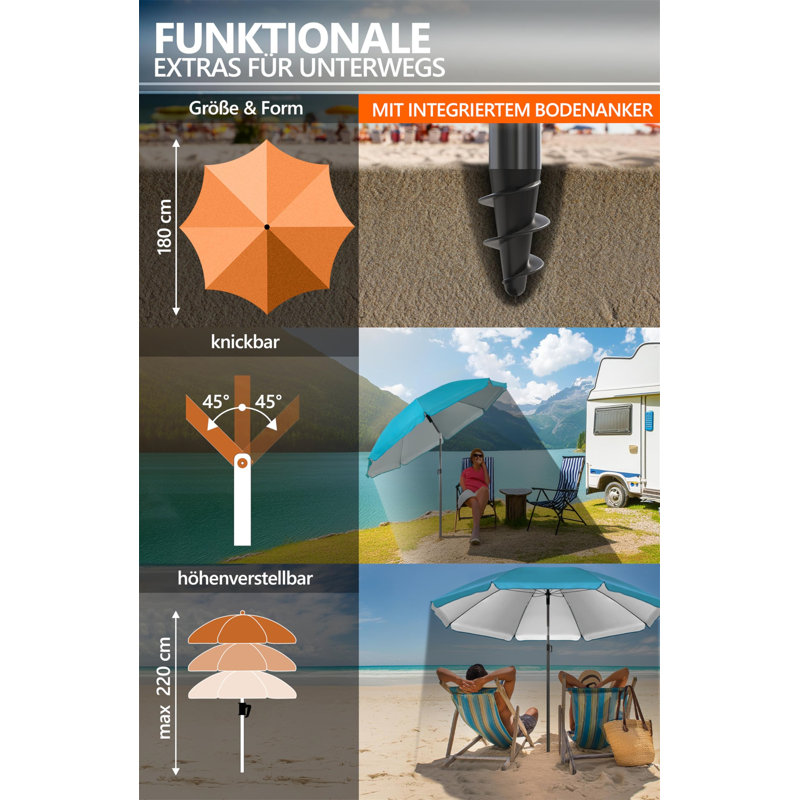 Calai 180cm Beach Parasol