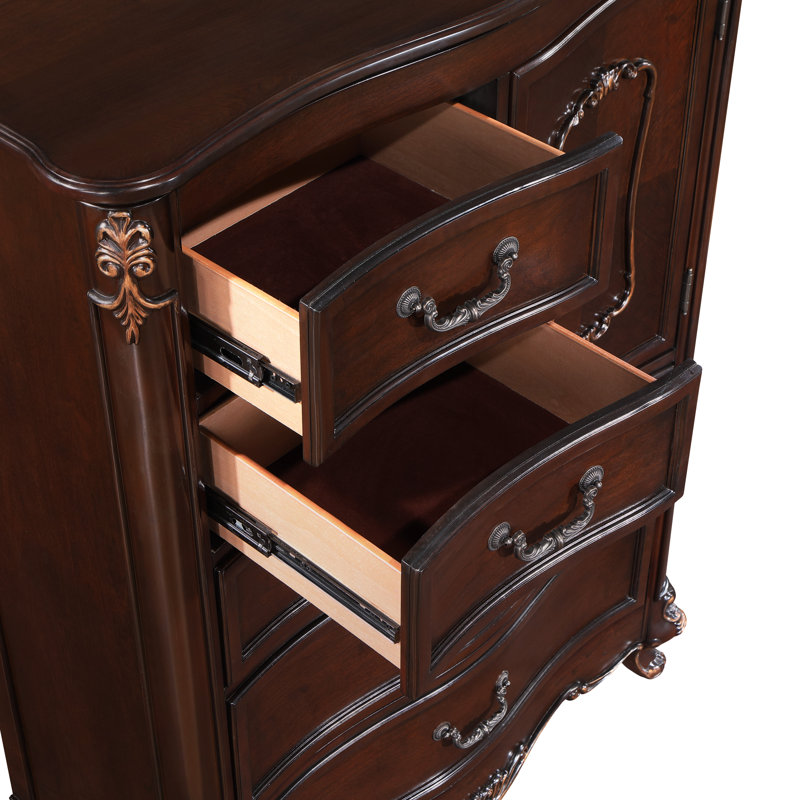 Constantine 5-Drawer Solid Wood Chest, Cherry