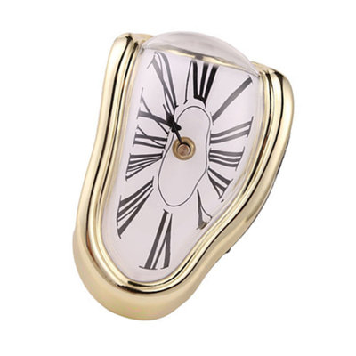 Horloge fondante décorative rétro en plastique noir métallisé