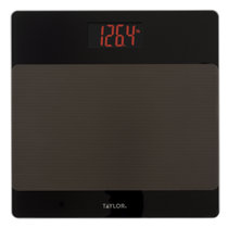 Taylor Digital Scales for Body Weight, Extra High Accurate 440 LB Capacity,  Unique Blue LCD, Bright White Finish Extra LargePlatform, 12.2 x 13.5