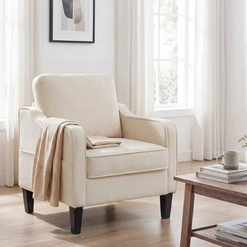 Upholstered Armchair, Beige