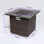 Table de foyer au gaz propane 30 po, foyer carré carré de 50 000 BTU, plateau de table en carrelage avec une belle base en osier pour la terrasse extérieure du jardin - brun