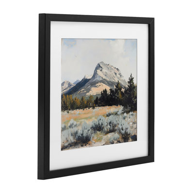 «Desert Mountains and Forest Landscape», reproduction sous verre encadrée, design par Petal Prints Design