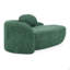 Fauteuil paresseux moderne simple ovale avec dossier intégré, accoudoirs latéraux et oreiller, chaise longue compacte pour le salon - vert