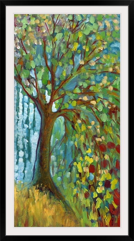«Nolani Blue Autumn», reproduction d'art, H 44 po x l 26 po x P 1 po, Cadre noir