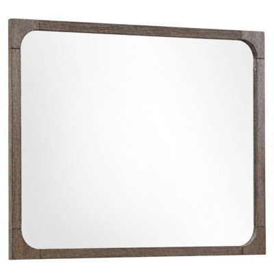 Salvino Dark Walnut 46 In. W X 38 In. H Transitional Rectangle Wood Framed Mirror