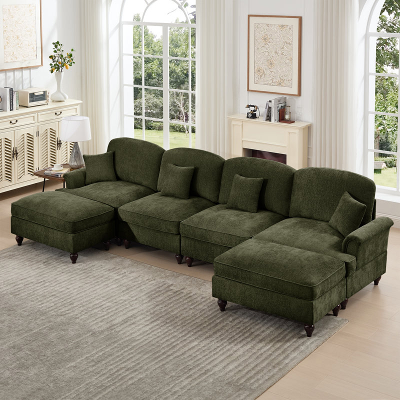 Grand canapé élégant Mid-Century, Vert