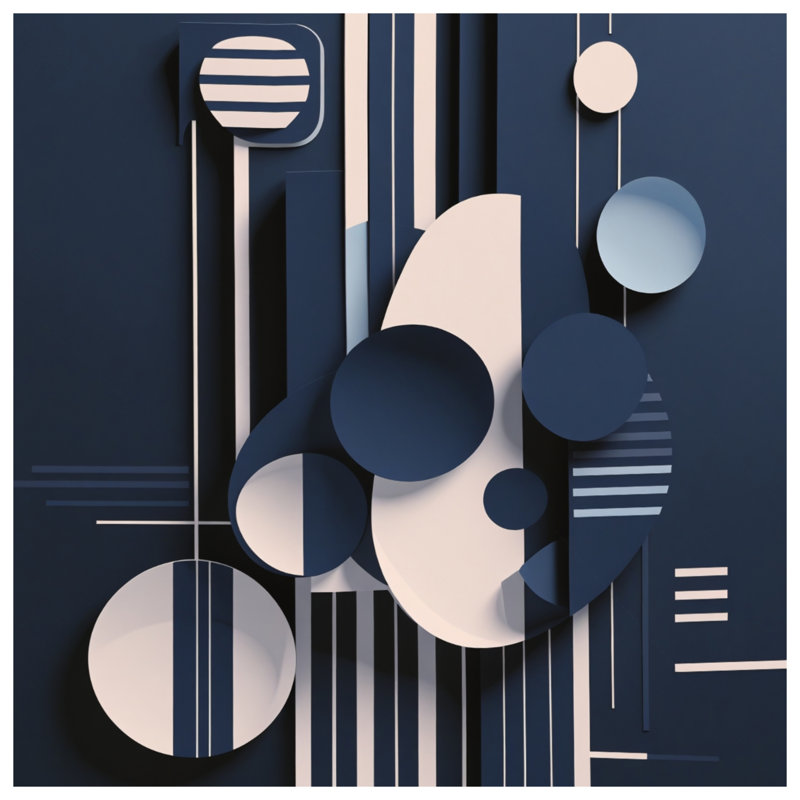 Blue White Circles Window Curtains, Geometric Shapes Sheer & Blockout Curtains - 1 Panel, Blockout, 50" x 80" - 1 Panel