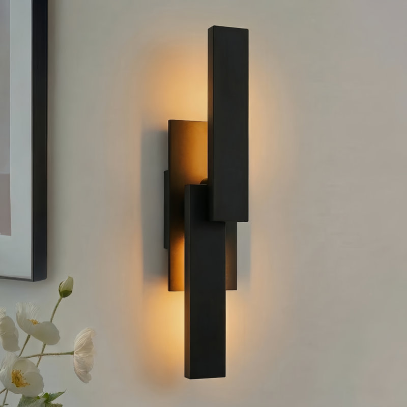 21''H Dimmable LED Black Aluminum Wall Light, 21" H x 5.5" W x 3.5" D, Matte Black