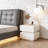 19.68-inch Modern Off-White Luxury Nightstand With 2 Drawers - Solid Wood Microfiber Leather Bedside Table For Bedroom And Living Room
